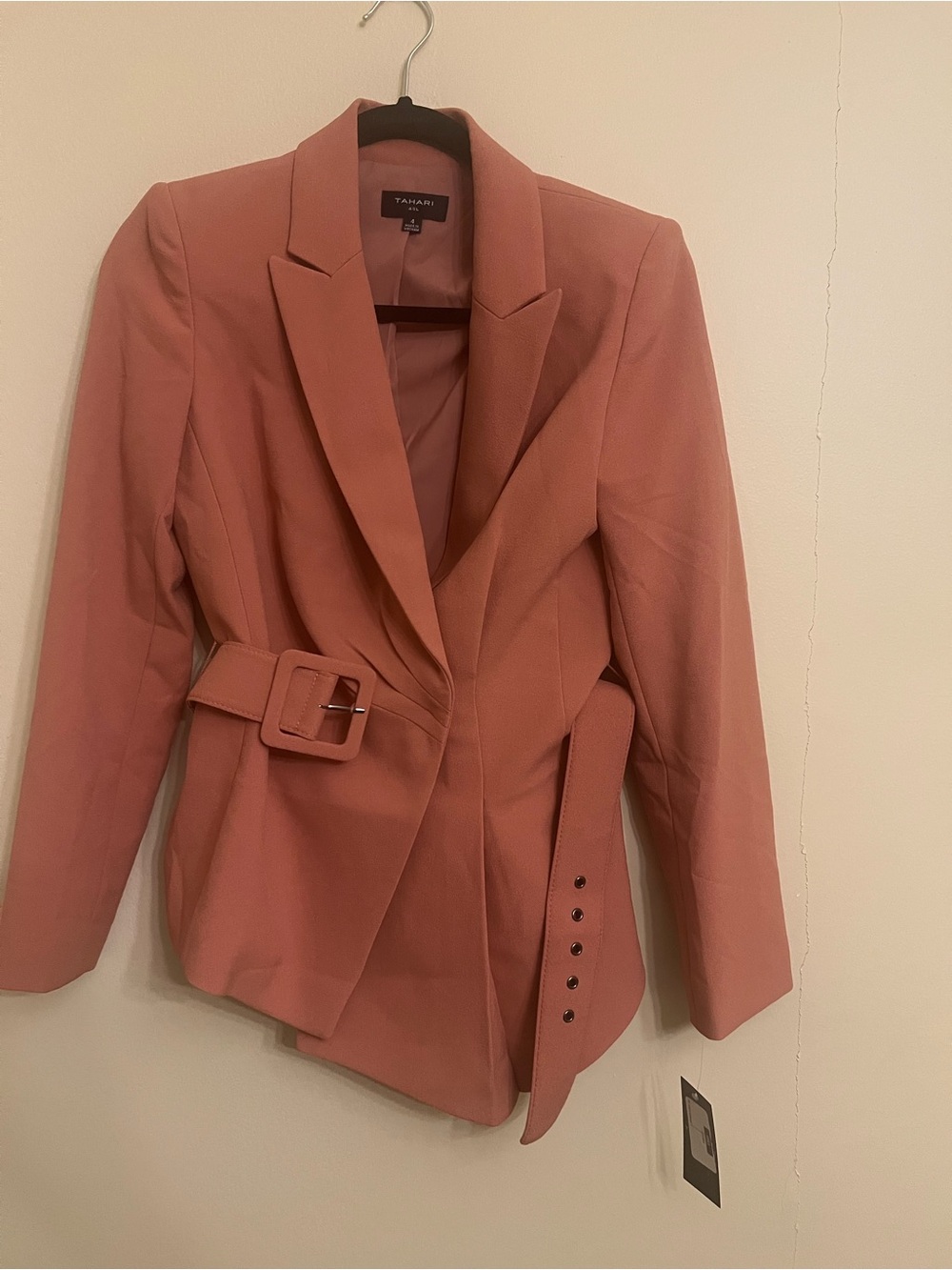 Tahari Dusty Rose Belted Blazer